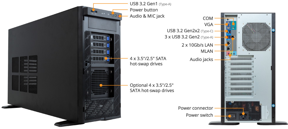 ABS Zaurion Aqua Tower GPU Workstation / Desktop Computer PC